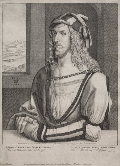 Portrett av Albrecht Dürer, i en alder av 26 av Wenceslaus Hollar