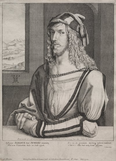 Portrett av Albrecht Dürer, i en alder av 26 av Wenceslaus Hollar