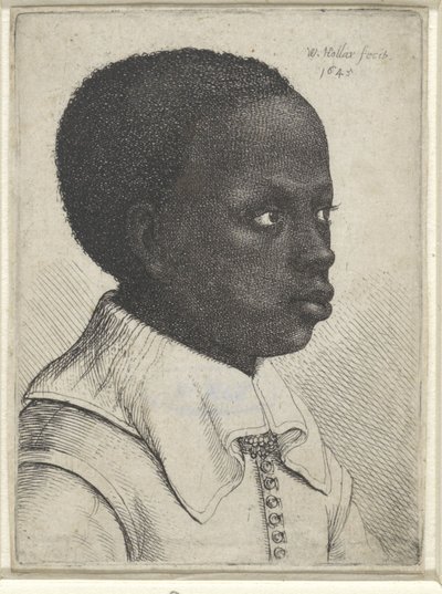 Portrett av en svart gutt, 1645 av Wenceslaus Hollar