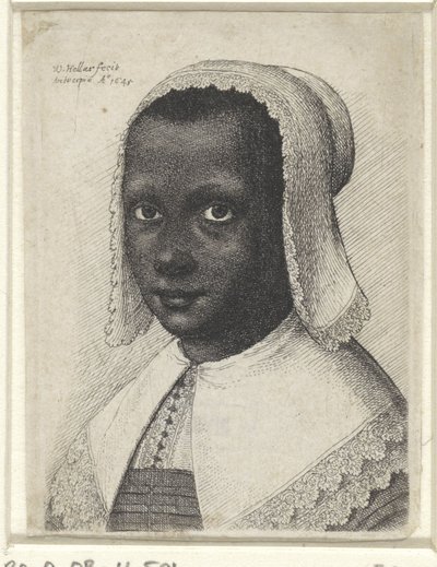 Portrett av en ung svart kvinne, 1645 av Wenceslaus Hollar