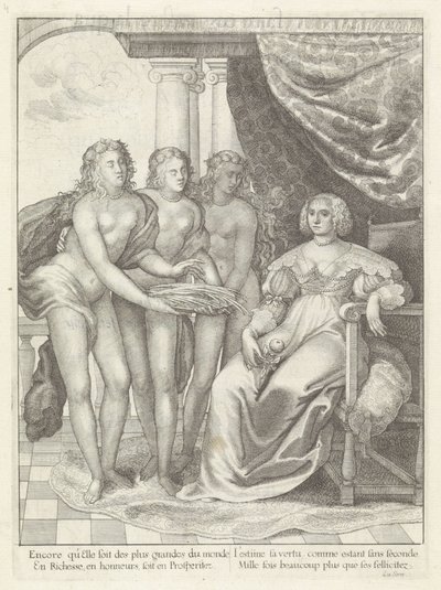 Portrett av Amalia van Solms Historien om inngangen til dronningens mor til den mest kristne kongen i de forente provinsene i Nederland. (serietittel) av Wenceslaus Hollar