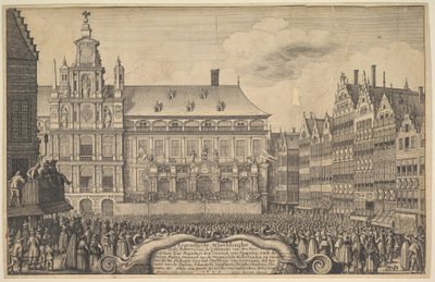 Proklamasjon av Munster-traktaten, 1648. av Wenceslaus Hollar