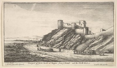 Prospekt av Yorke Castle i Tangier, fra ye Strand, og nordvest, 1669-73. av Wenceslaus Hollar
