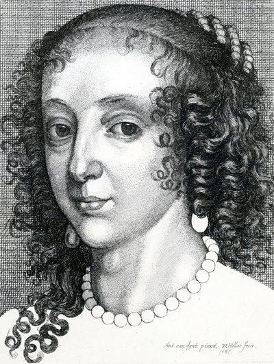Dronning Henrietta Maria, 1641 av Wenceslaus Hollar