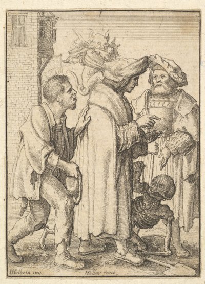 Rik mann, fra dødsdansen, 1651. av Wenceslaus Hollar