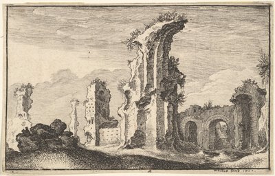 Ruinene av St Croix de Jerusalem, 1600-tallet. av Wenceslaus Hollar