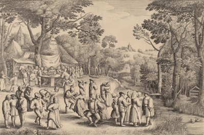 Rustikk bryllupsdans, 1650. av Wenceslaus Hollar