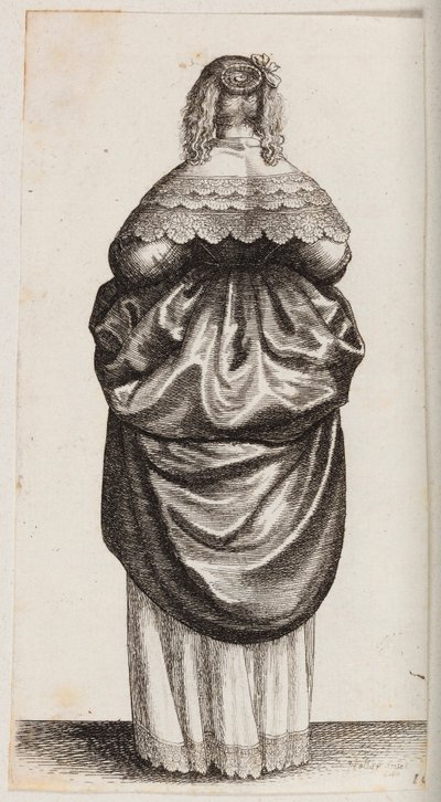 Kvinne sett bakfra av Wenceslaus Hollar
