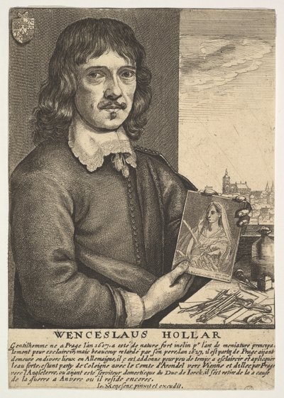Selvportrett, 1600-tallet. av Wenceslaus Hollar