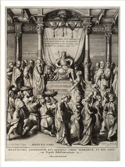Salomo og dronningen av Saba. Tilstand 3 av Wenceslaus Hollar