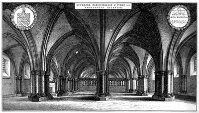 St Faiths Church i krypten til den gamle St Pauls Cathedral, London, 1657 1892. av Wenceslaus Hollar