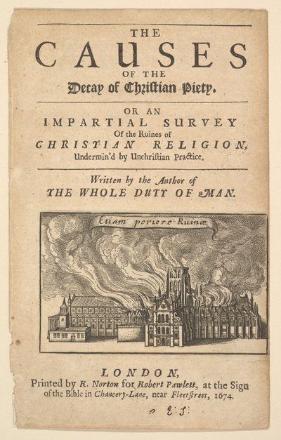 St. Pauls Burning, Lex ignea, 1671 eller senere. av Wenceslaus Hollar