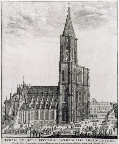 Strasbourg katedral, 1645 av Wenceslaus Hollar