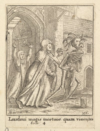 Abbedissen, fra dødsdansen, 1651. av Wenceslaus Hollar