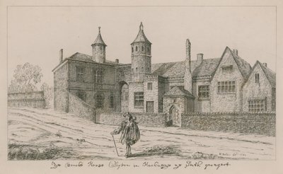 The Brooke House, Clopton i Hackney, det sørlige aspektet av Wenceslaus Hollar