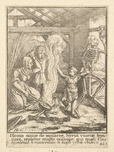 Barnet, fra Dødedansen, 1651. av Wenceslaus Hollar