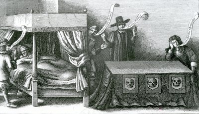 Kong James den førstes død, 1625 av Wenceslaus Hollar