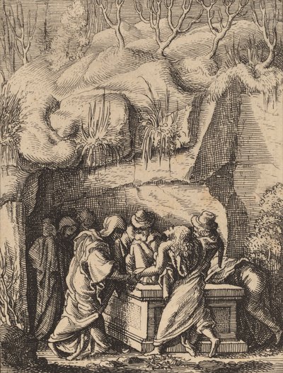 Gravleggingen. av Wenceslaus Hollar