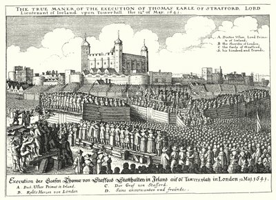 Henrettelsen av Thomas Wentworth, 1. jarl av Strafford, 1641 av Wenceslaus Hollar
