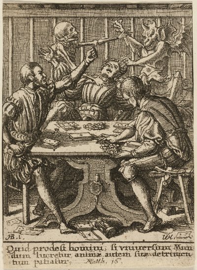 The Gamesters and Death, fra The Dance of Death av Wenceslaus Hollar