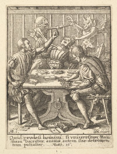 The Gamesters, fra dødsdansen, 1651. av Wenceslaus Hollar