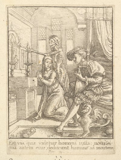 Nonnen, fra Dødedansen, 1651. av Wenceslaus Hollar