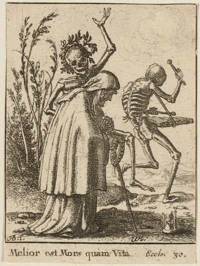 Den gamle kvinnen og døden av Wenceslaus Hollar