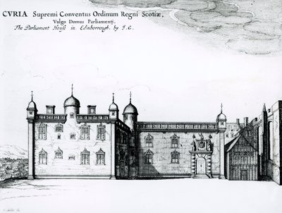 Parlamentshuset i Edinburgh (gravering) (bundw-bilde) av Wenceslaus Hollar