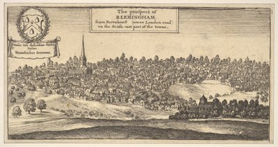 The Prospect of Bermingham, fra Ravenshurst nær London-veien på den sørøstlige delen..., 1625-77. av Wenceslaus Hollar