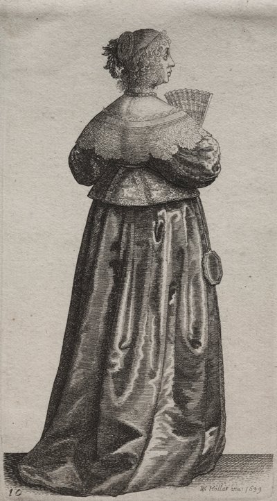 Engelske kvinners flere vaner, fra adelen til landskvinnene..., 1639. av Wenceslaus Hollar