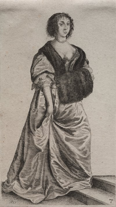 Engelske kvinners flere vaner, fra adelen til landskvinnene, 1639. av Wenceslaus Hollar
