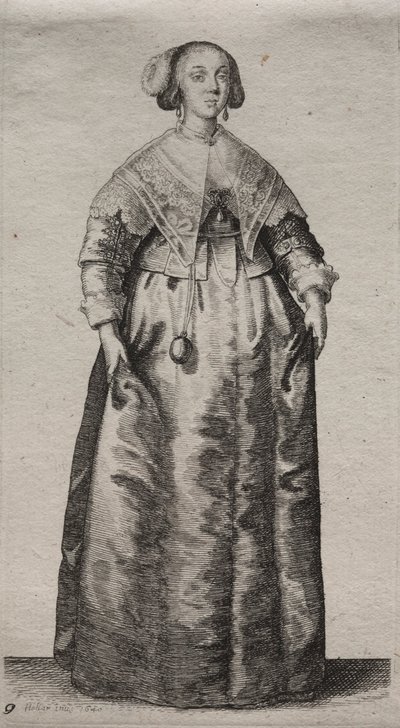 Engelske kvinners flere vaner, fra adelen til landskvinnene..., 1640. av Wenceslaus Hollar