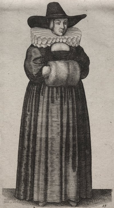 Engelske kvinners flere vaner, fra adelen til landskvinnene..., 1640. av Wenceslaus Hollar