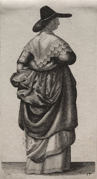 Engelske kvinners flere vaner, fra adelen til landskvinnene..., 1640. av Wenceslaus Hollar
