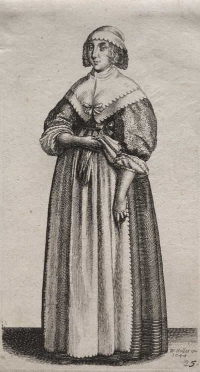 Engelske kvinners flere vaner, fra adelen til landskvinnene..., 1640. av Wenceslaus Hollar