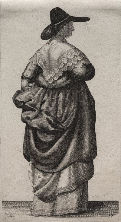Engelske kvinners flere vaner, fra adelen til landskvinnene slik de er i disse tider: Kvinnen med en mannlig hatt av Wenceslaus Hollar