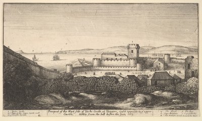 Vestsiden av Yorke Castle, 1669. av Wenceslaus Hollar