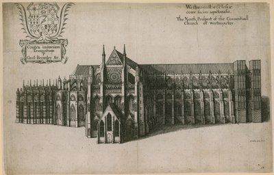 Nordprospektet til Conventual Church of Westminster, London av Wenceslaus Hollar