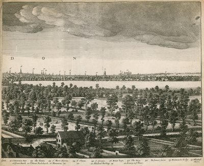 Utsiktene til London og Westminster hentet fra Lambeth av Wenceslaus Hollar