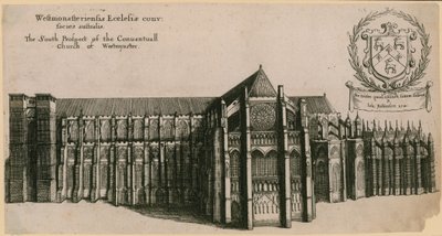 Sørprospektet til Conventual Church of Westminster, London av Wenceslaus Hollar