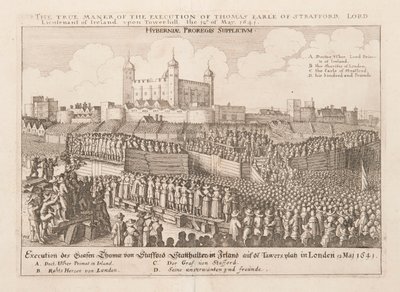 Den sanne måten å henrette Thomas Earle av Strafford, Lord Lieutenant of Ireland..., ca 1642 av Wenceslaus Hollar