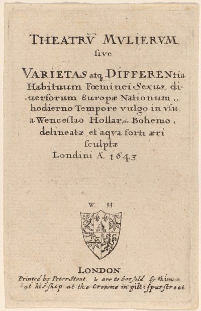 The Theatre of Women: Tittelside av Wenceslaus Hollar