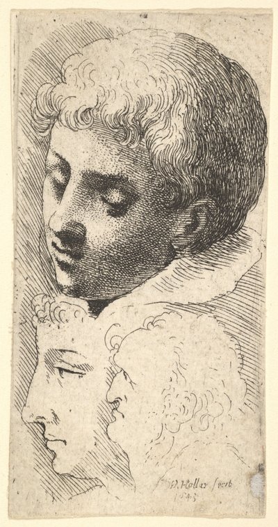 Tre hoder, 1645. av Wenceslaus Hollar
