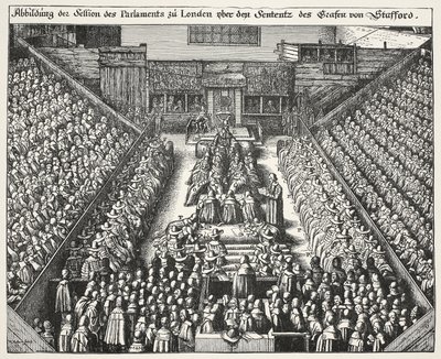 Rettssaken mot Strafford, 22. mars 1641 av Wenceslaus Hollar