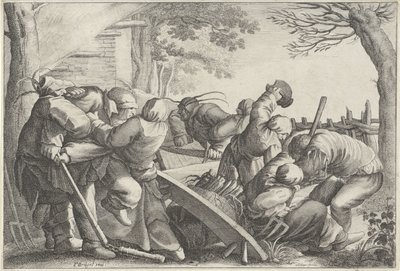 Bekjempende bønder av Wenceslaus Hollar