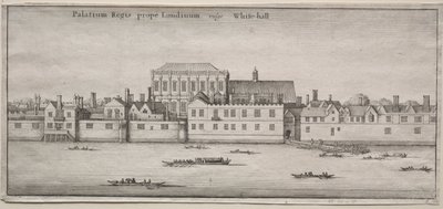 Utsikt over London: Whitehall fra elven av Wenceslaus Hollar
