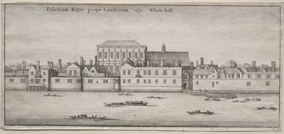 Utsikt over London: Whitehall fra elven. av Wenceslaus Hollar