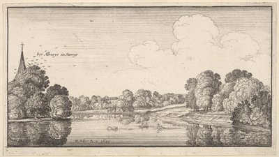 Utsikt over landskapet nær Albury, Surrey, 1645. av Wenceslaus Hollar