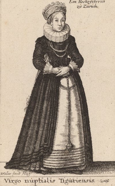 Jomfru fra det tiguriske bryllup, 1649. av Wenceslaus Hollar