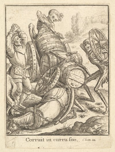 Waggoner, fra dødsdansen, 1651. av Wenceslaus Hollar